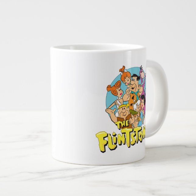 The Flintstones and Rubbles Family Graphic Large Coffee Mug (Front Right)