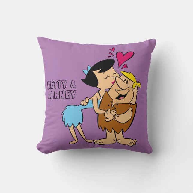 The Flintstones | Betty Kissing Barney Cushion (Front)