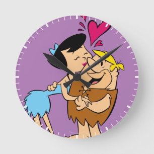 The Flintstones   Betty Kissing Barney Round Clock
