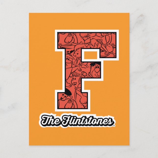 The Flintstones | Collegiate Style Monogram Invitation Postcard (Front)