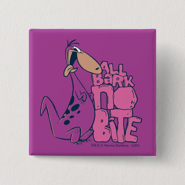 The Flintstones | Dino - All Bark No Bite 15 Cm Square Badge (Front)
