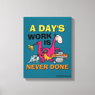 The Flintstones   Dino Cleaning House Canvas Print