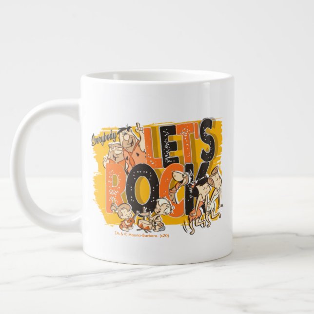 The Flintstones | Everybody Let's Rock Large Coffee Mug (Left)