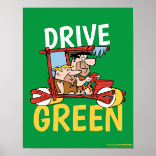 The Flintstones   Fred & Barney - Drive Green Poster