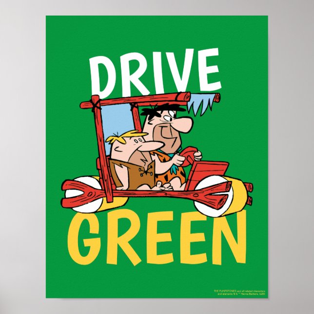 The Flintstones | Fred & Barney - Drive Green Poster (Front)