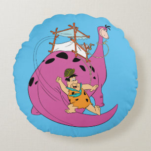 The Flintstones   Fred Sliding Down Tail Round Cushion