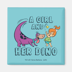 The Flintstones   Pebbles & Dino Play Ball Magnet