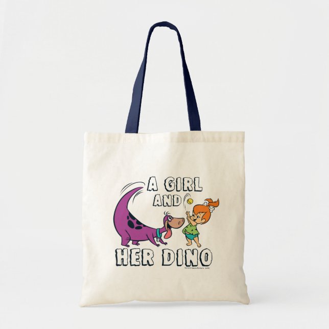 The Flintstones | Pebbles & Dino Play Ball Tote Bag (Front)