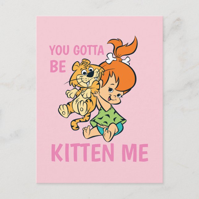 The Flintstones | Pebbles & Her Tiger Invitation Postcard (Front)