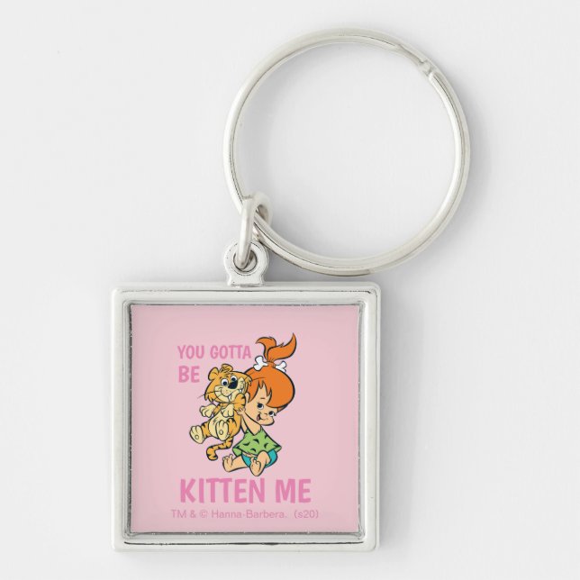 The Flintstones | Pebbles & Her Tiger Key Ring (Front)
