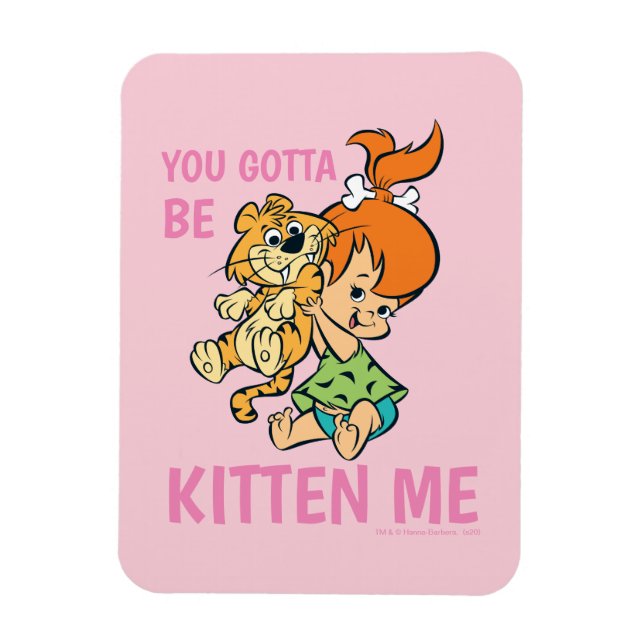 The Flintstones | Pebbles & Her Tiger Magnet (Vertical)