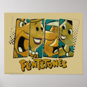 The Flintstones   Retro Comic Character Panels Poster
