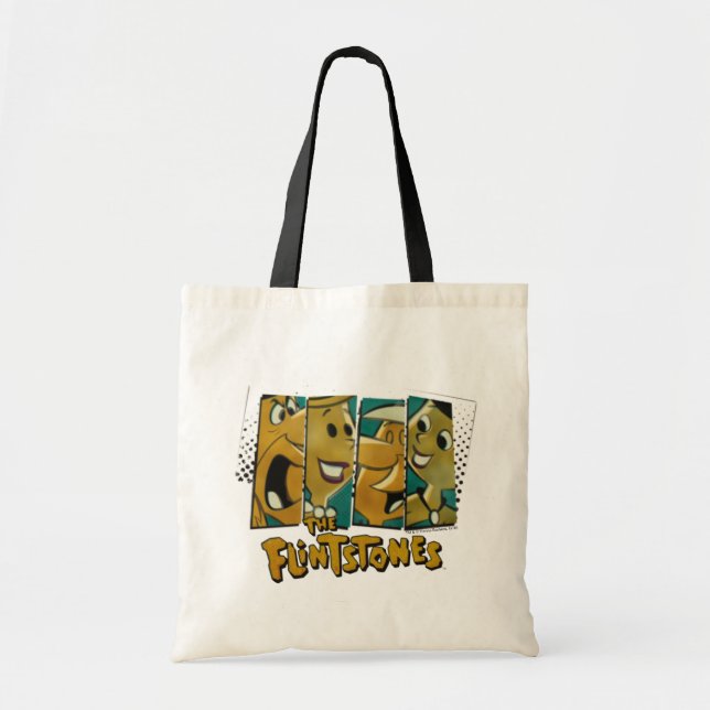 The Flintstones | Retro Comic Character Panels Tote Bag (Front)