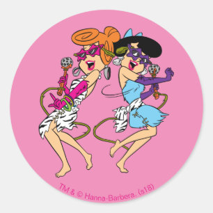 The Flintstones   Wilma & Betty Rock Stars Classic Round Sticker