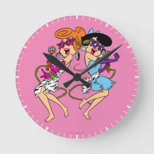 The Flintstones   Wilma & Betty Rock Stars Round Clock