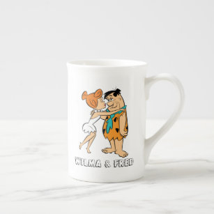 The Flintstones   Wilma Kissing Fred Bone China Mug
