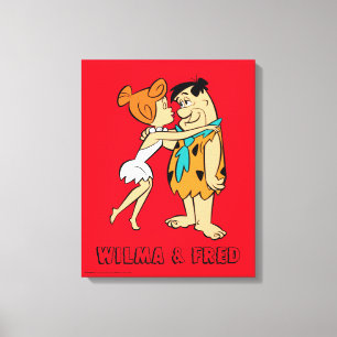 The Flintstones Wilma Kissing Fred Canvas Print