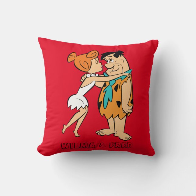 The Flintstones | Wilma Kissing Fred Cushion (Front)