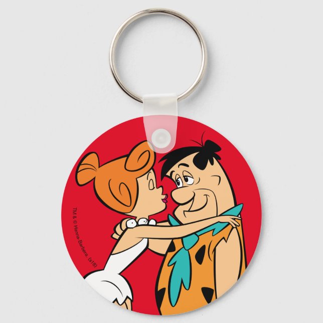 The Flintstones | Wilma Kissing Fred Key Ring (Front)