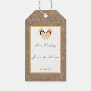 The Flip-Flop Sand Beach Burlap Wedding Collection Gift Tags