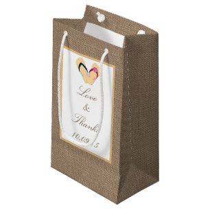 The Flip-Flop Sand Beach Burlap Wedding Collection Small Gift Bag