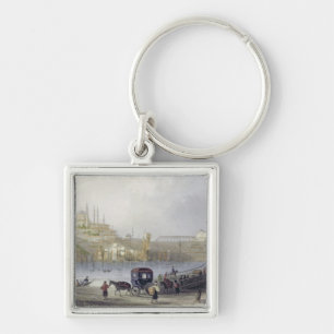 The Floating Bridge, Istanbul, engraved by J.C. Be Key Ring