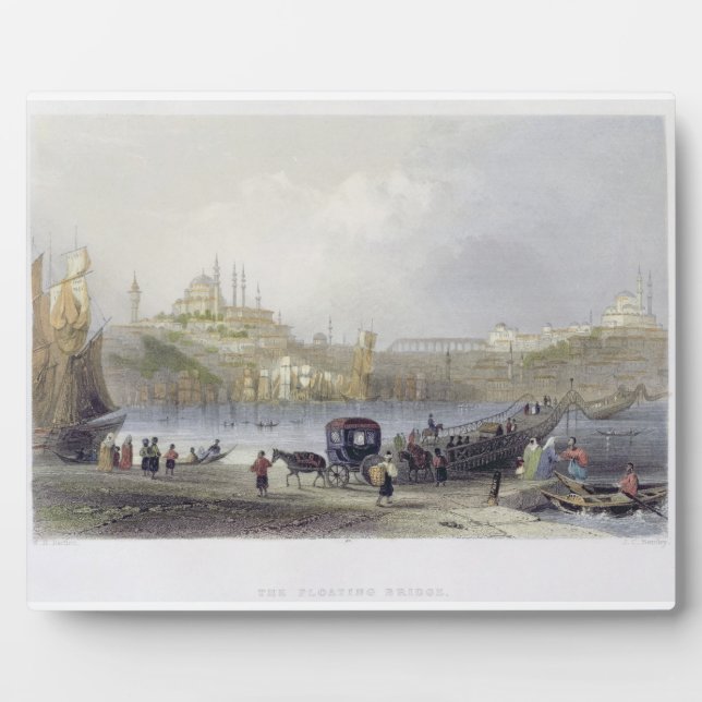 The Floating Bridge, Istanbul, engraved by J.C. Be Plaque (Front)