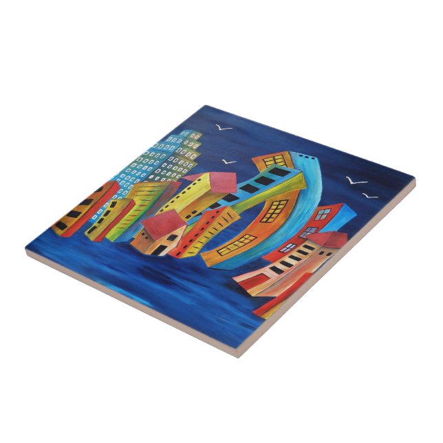 The Floating City Ceramic Tile (Side)