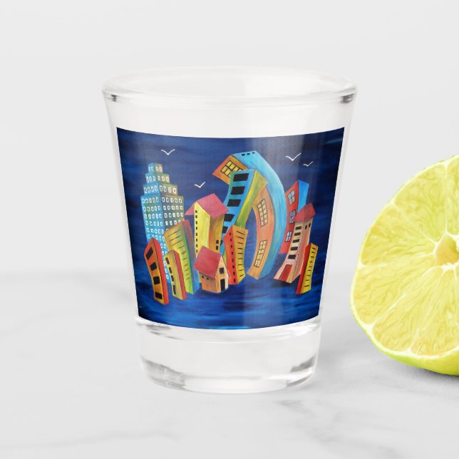 The Floating City Shot Glass (Front)