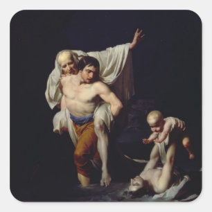 The Flood, c.1789 (oil on canvas) Square Sticker