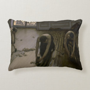 The Floor Scrapers by Gustave Caillebotte Decorative Cushion
