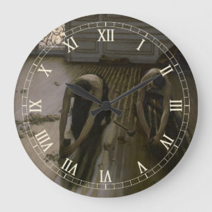 The Floor Scrapers by Gustave Caillebotte Large Clock