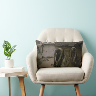 The Floor Scrapers by Gustave Caillebotte Lumbar Cushion