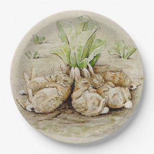The Flopsy Bunnies Asleep (by Beatrix Potter) Paper Plate