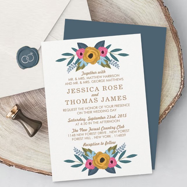 The Floral Wreath White Wedding Collection Invitation (Creator Uploaded)