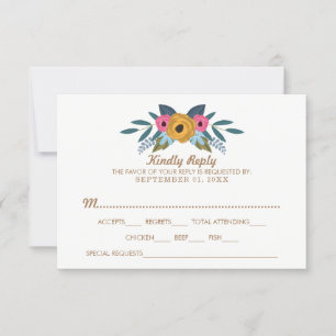 The Floral Wreath White Wedding Collection RSVP Card