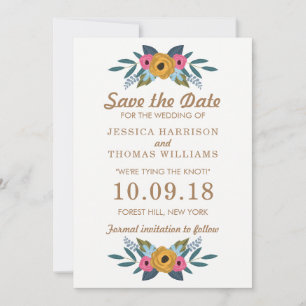The Floral Wreath White Wedding Collection Save The Date