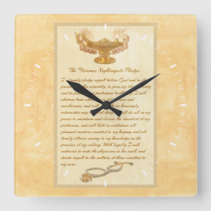 The Florence Nightingale Pledge Square Wall Clock