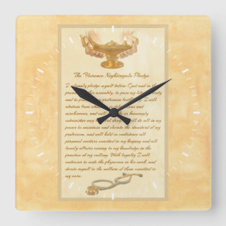 The Florence Nightingale Pledge Square Wall Clock