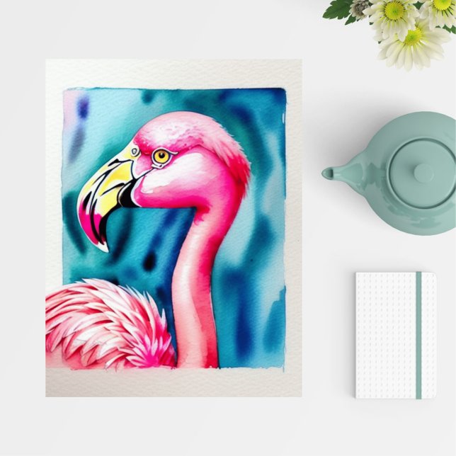 The Florida Flamingo, Vacation Watercolor Postcard (Creator Uploaded)