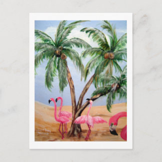 "The Florida Flamingos" Vertical Wildlife Postcard