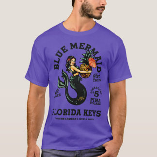 The Florida Keys Blue Mermaid Tiki Dive Bar TShirt