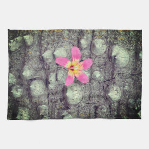 The floss silk tree. Ceiba speciosa. Poster Tea Towel