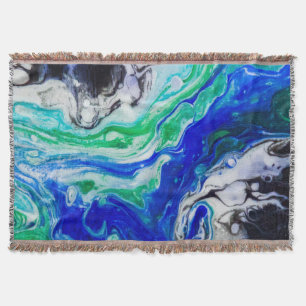 The flow of the River abstract painting Throw Blanket