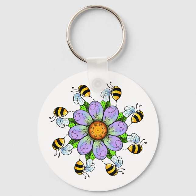 The flower and the bees keychain (Front)