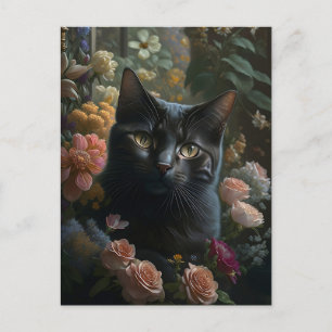 the flower cat postcard