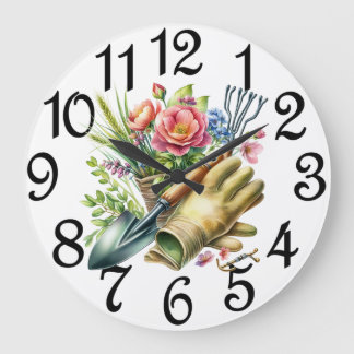 The Flower Garden Large Clock