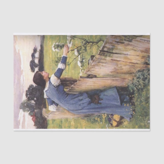 The Flower Picker, by John William Waterhouse Tissue Paper (Front)