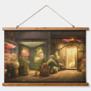 The Flower Shop Digital Art Hanging Tapestry