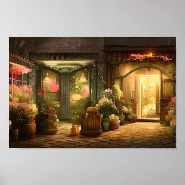 The Flower Shop Digital Art Poster (Front)